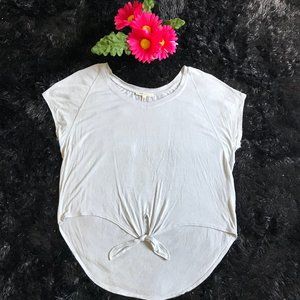 Express Grey Tie Front Crop Top